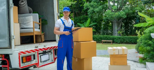 mover with boxes